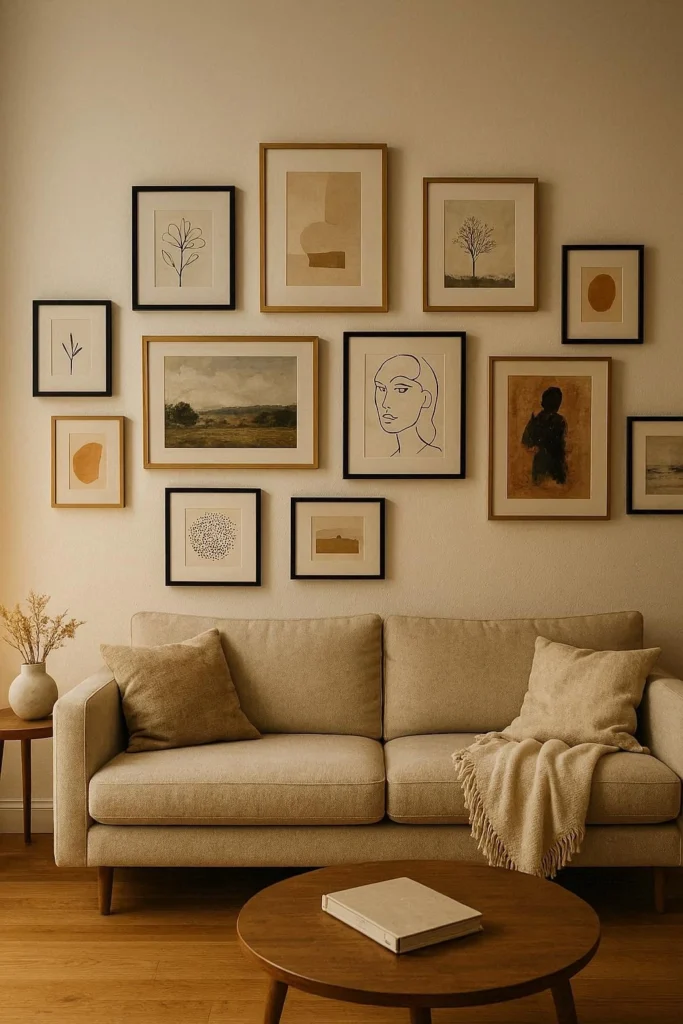 Asymmetrical Gallery Wall Layout Ideas