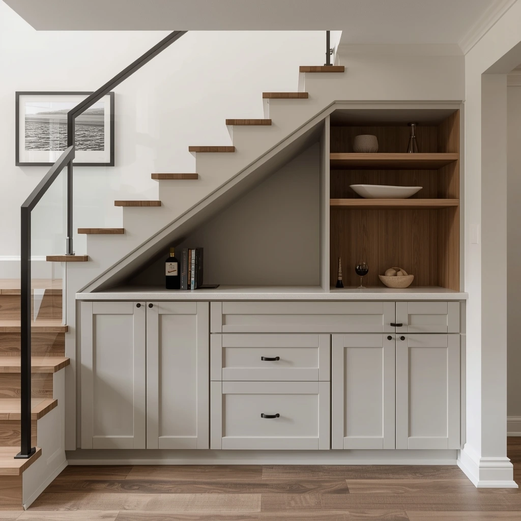 Built-In Storage Solutions Under the Stairs