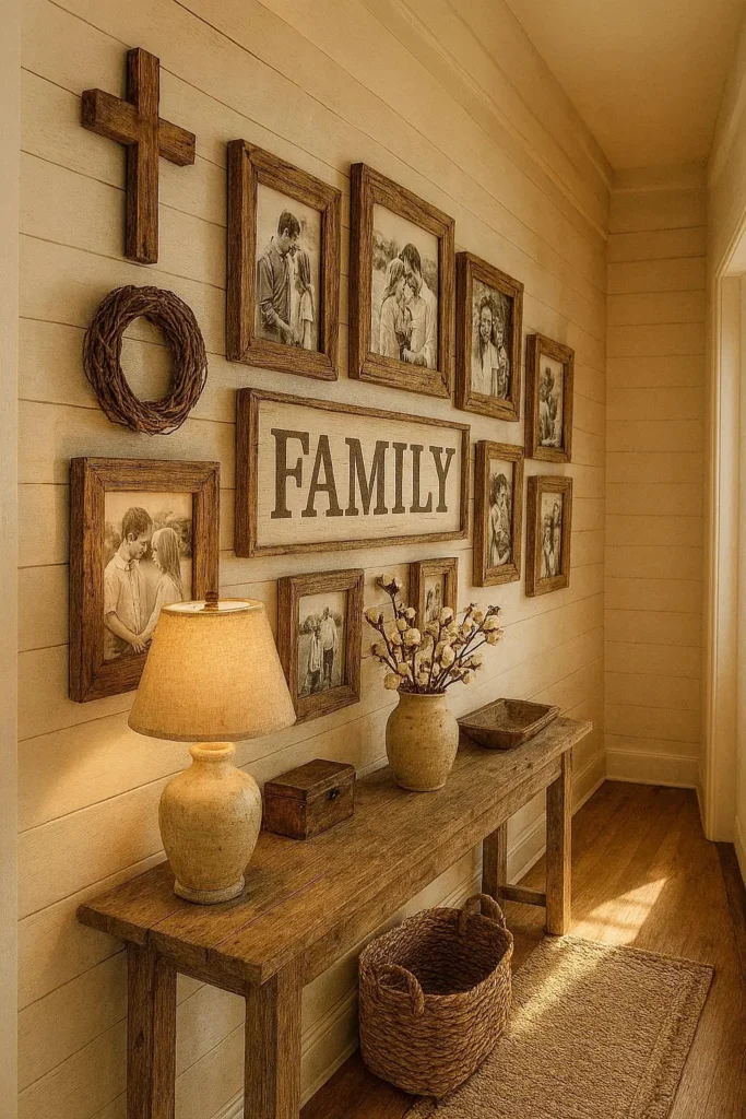 Entryway and Hallway Farmhouse Gallery Wall Ideas