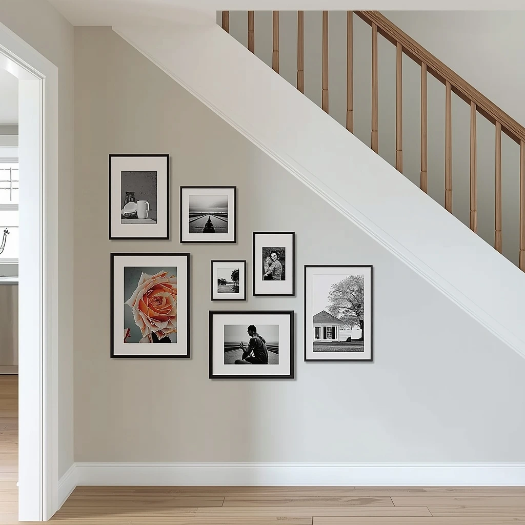 Under the Stairs Gallery Wall Ideas
