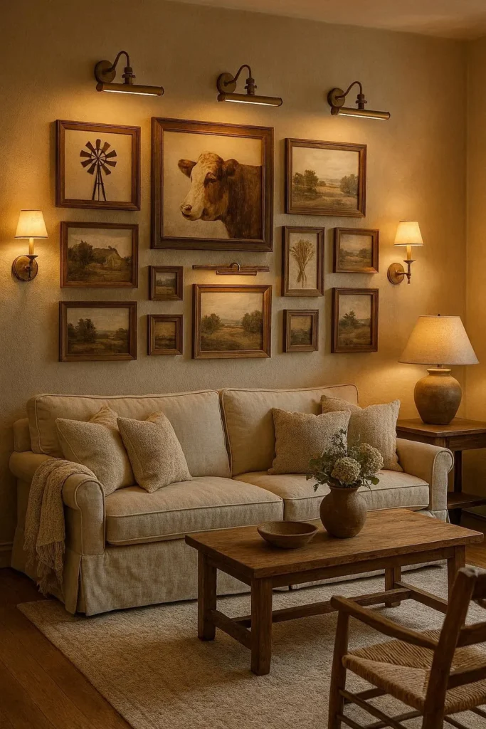 Lighting Tips for Farmhouse Gallery Walls