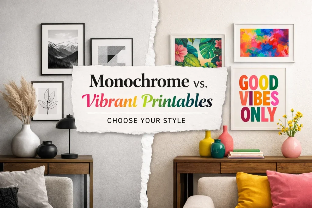 Monochrome vs. Vibrant Printables: Choose Your Style for a Stunning Home
