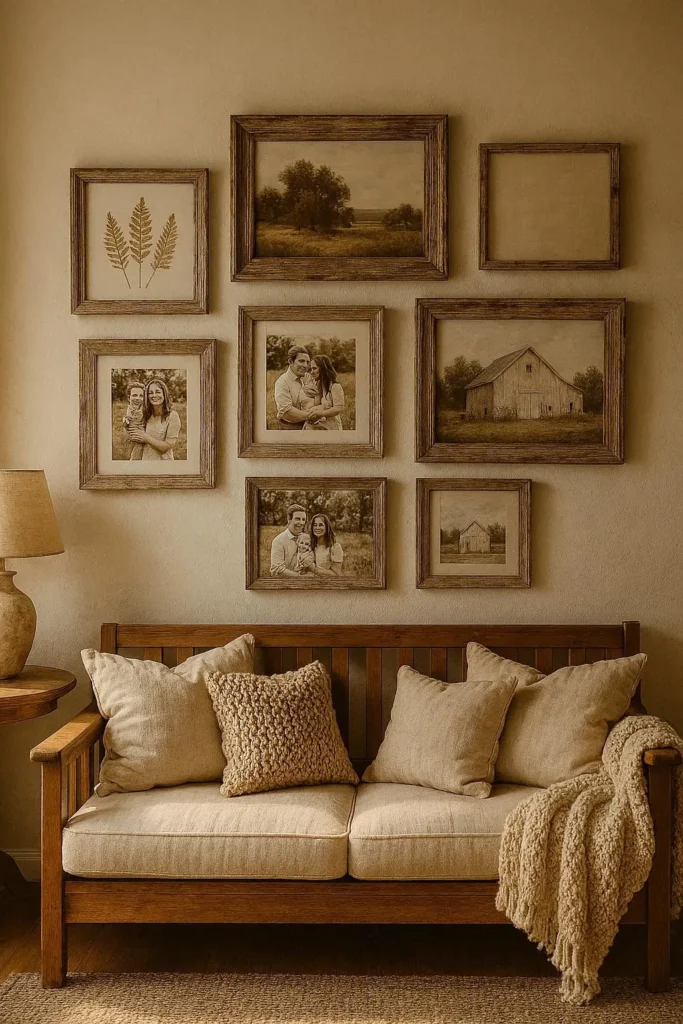 Rustic Farmhouse Gallery Wall for the Living Room