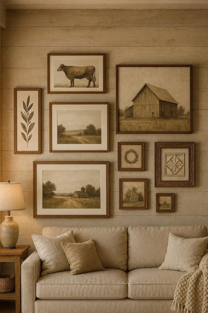 Farmhouse Gallery Wall Layout Ideas
