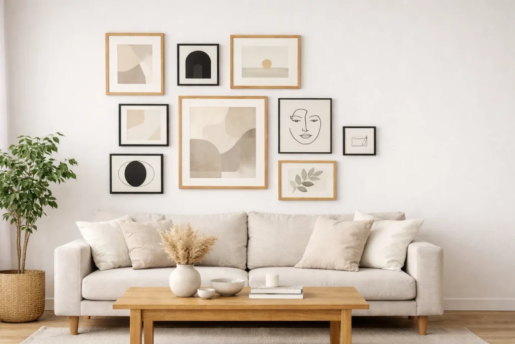  Scandi Inspired Gallery Walls With Neutral Tones