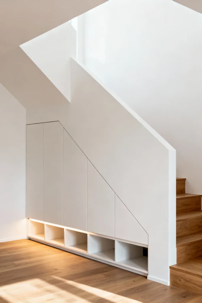 Under-the-Stairs Wall Storage That Stays Out of Sight