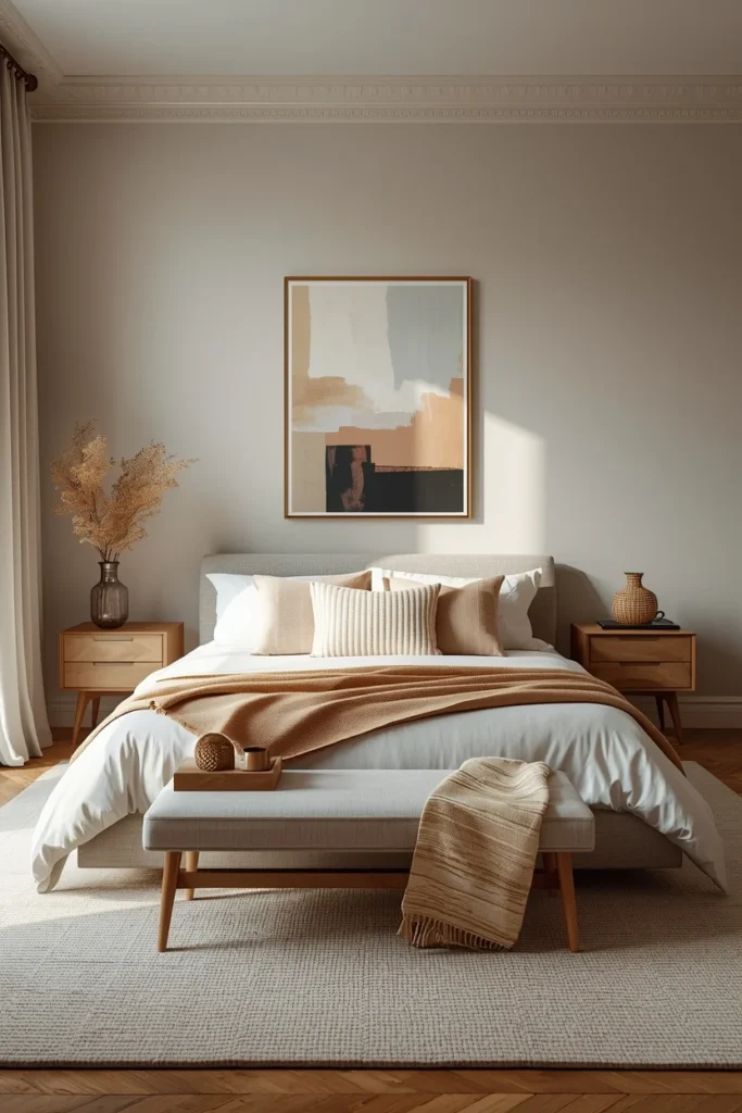 Why Statement Wall Art Works So Well in Bedrooms