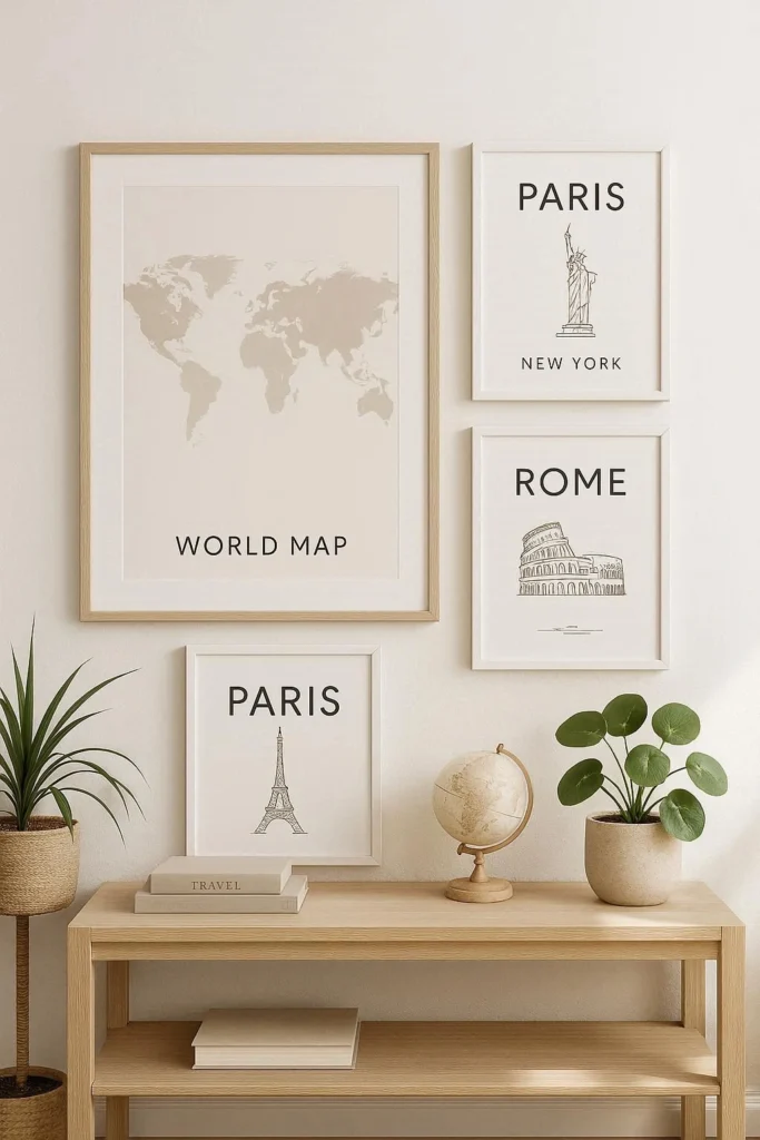 World Map and Destination-Inspired Prints